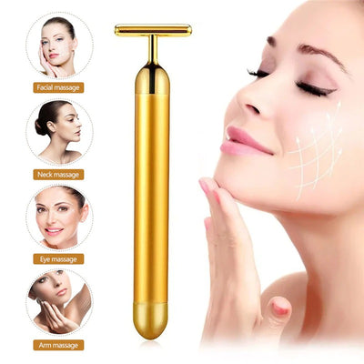 24K Gold Facial Roller Massager